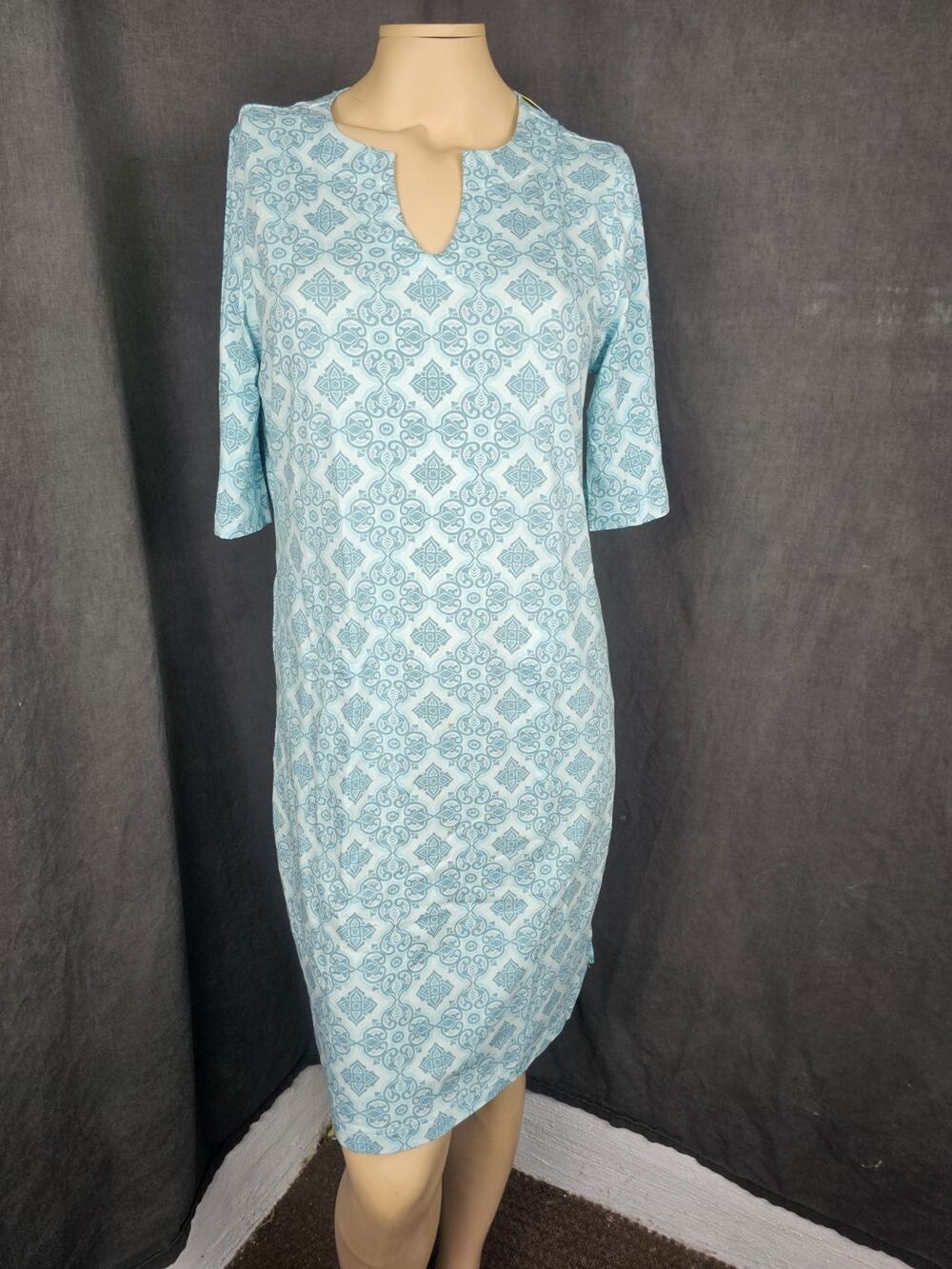 Hang Ten Tunic Dress Split Notch Neck UPF 50+ Sun Protection Athleisure NWT S